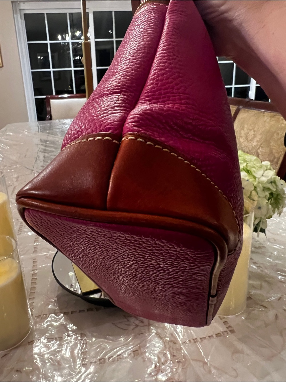 Dooney & Bourke Fuchsia Pink Pebbled Leather Shoulder Crossbody Bag - Picture 9 of 13